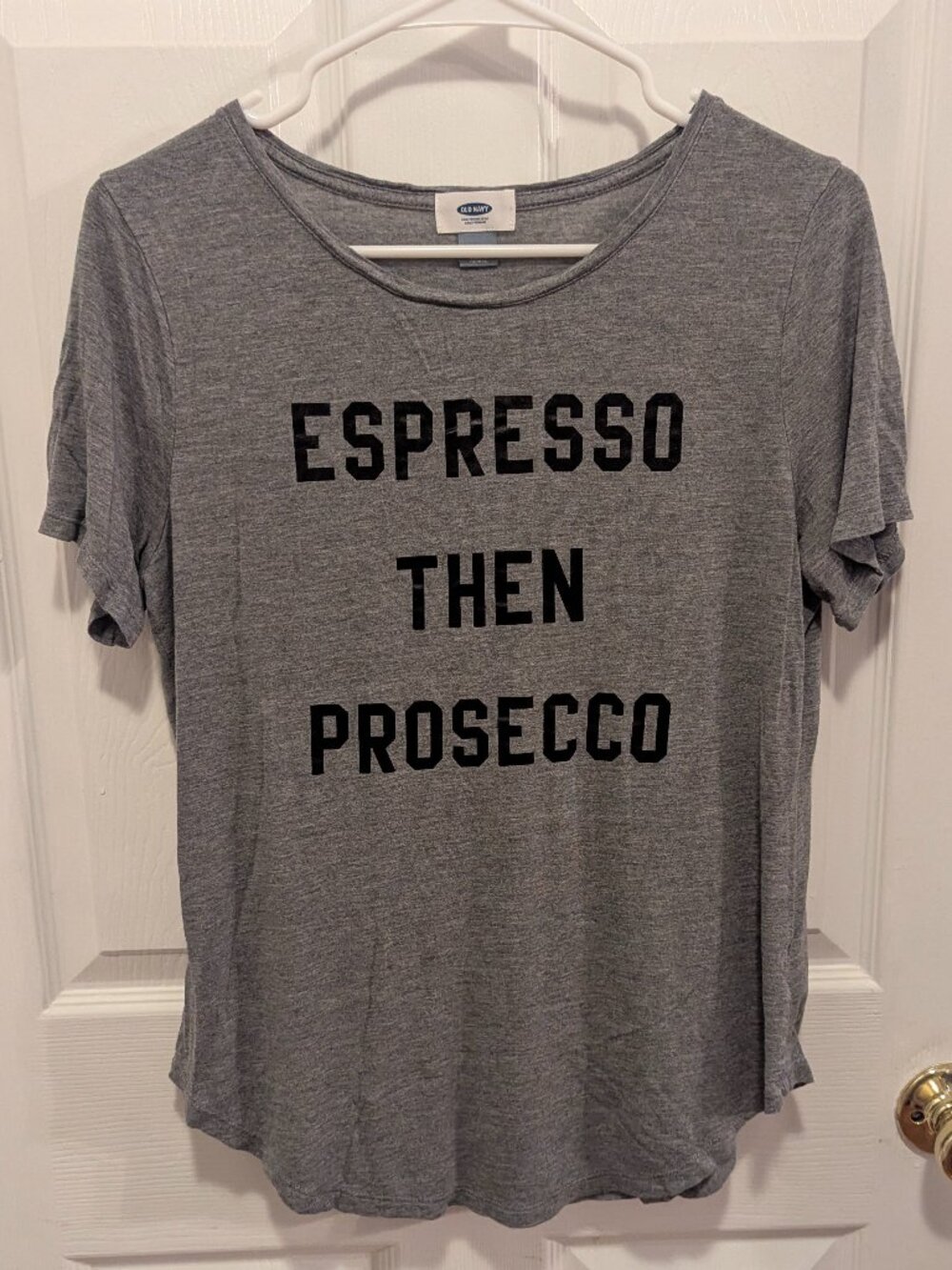 Old Navy espresso then prosecco tee - M